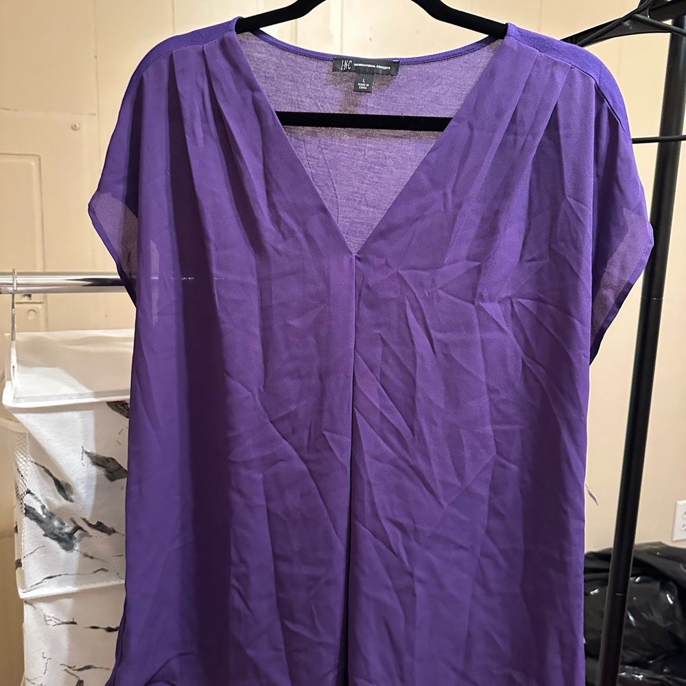 INC International Concepts Purple Cap Sleeve Blouse
